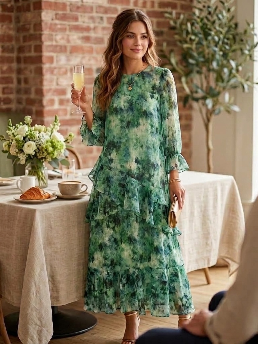 NWT Tuckernuck Water Lilies Sasha Midi Dress Sz M No Belt Romantic Cottagecore